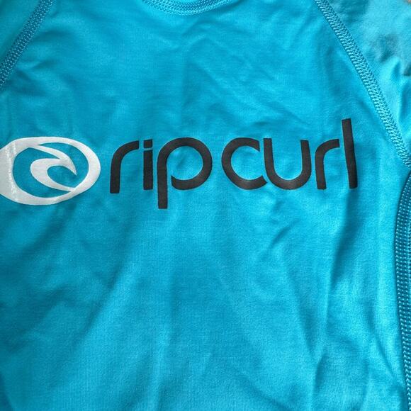 Rip Curl Girls' sz Small (8) Teal Blue Long Sleeve Rash Guard Swim Shirt - Picture 3 of 9